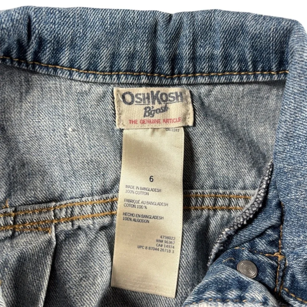 OshKosh Bgosh Kids Blue Denim Trucker‎ Jacket Sz 6 Timeless Boho Classic Western